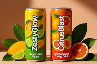 design stunning can label, bottle, beer label, cpg  beverage packaging mockup
