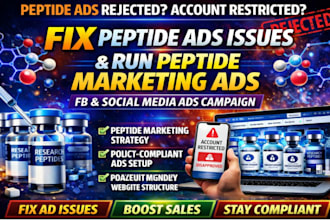 fix peptide ads issues run peptide marketing ads fb social media ads campaign