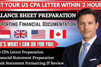 write US CPA letter, financial statement audit, profit and loss, bank statement