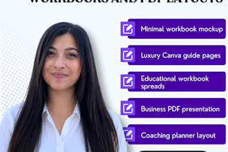 design professional canva workbooks, guides and PDF layouts