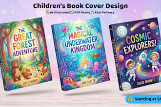 create a colorful childrens book cover design