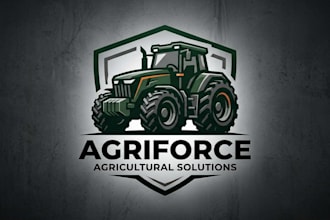 design a strong and modern tractor logo for your agricultural brand