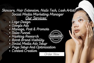 be your hair extension, nail tech, lash artist, skincare social media manager