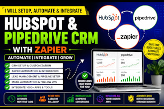 setup, automate and integrate your hubspot and pipedrive CRM with zapier