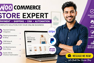 build woocommerce store payment gateway shipping automation CRM setup experts