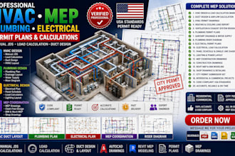 hvac mep plumbing electrical permit plans manual jds autocad