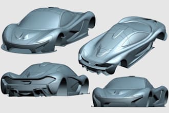 3d car model mechanical vehicle part automotive body kits cad model 3d printing