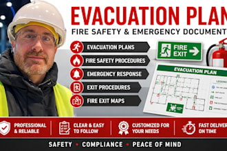 create evacuation plan, fire safety emergency response and exit procedures