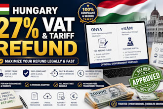 setup and file hungary 27 percent vat tariff refunds via onya and evam portals