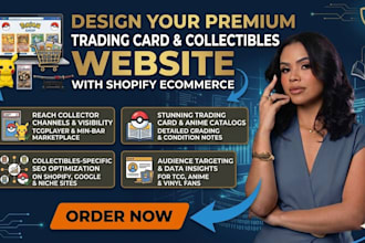 design shopify store for trading cards anime pokémon and collectibles business