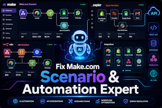 fix make com automation, make com scenario and n8n openclaw whatsapp