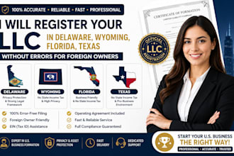 register your llc in delaware, wyoming, florida, or texas without errors