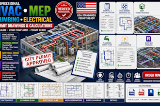 manual j load calculation hvac mep plumbing electrical permit drawings