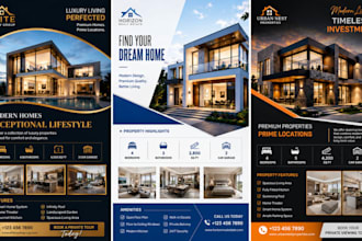 design modern real estate brochures and property flyers
