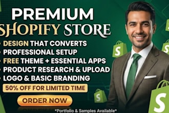 design a professional shopify store for dropshipping ecommerce