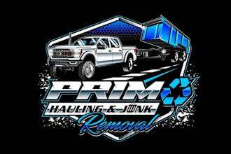 design classic artwork big logo for hauling and junk removal