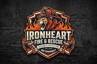 design a bold and professional firefighter inspired logo for your brand