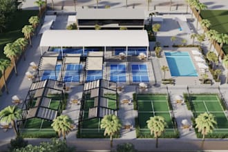 design pickleball, padel court, paddle tennis, and sports facility spaces
