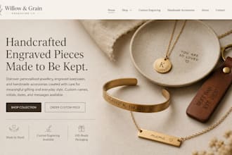 design stunning squarespace engraver website handmade accessories website