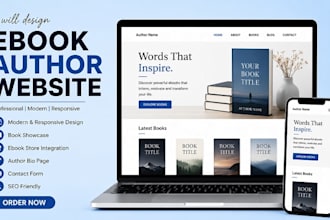 design ebook website author website ebook landing page business website