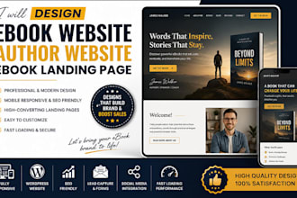 design ebook website author website ebook landing page