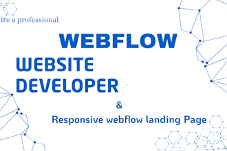 develop or redesign webflow website, webflow landing page as webflow developer