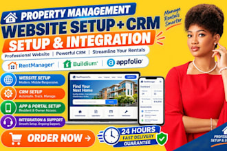 design property management website setup rent manager buildium appfolio crm