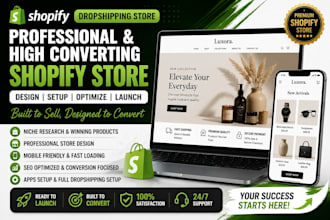 design a premium niche shopify dropshipping store with winning products