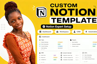 your custom notion template expert notion website dashboard automation