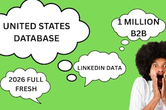 provide 1 million targeted linkedin database, b2b prospect emails any industry