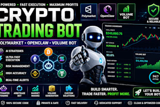 create algorithmic trading bot, wallet bot, market analytics bot