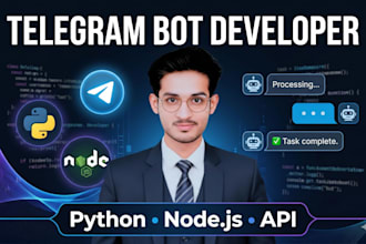 create a professional telegram bot with python and nodejs