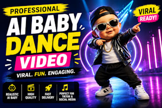 create realistic ai baby dance animation videos to promote youe music