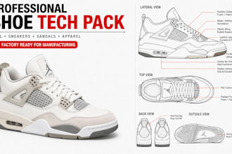 do luxury footwear sneaker shoe flat sketch detailed tech