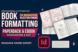 format romantasy manuscript in adobe indesign for ingramspark print and ebook