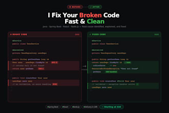 debug and fix your java spring boot, react or node js app fast
