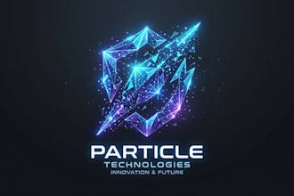 design a modern and futuristic particle logo for your brand