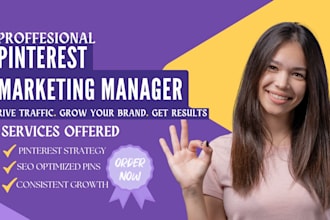 be your pinterest marketing manager and growth expert