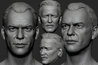 realistic 3d head model lifelike sculpt custom character head 3d printable bust