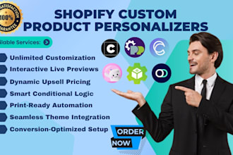 setup shopify custom product personalizers via zepto kickflip customix easify