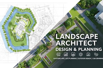 design landscape architecture, site plan and master plan