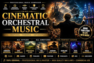 epic cinematic orchestral soundtrack and background music, sea shanty, irish ce