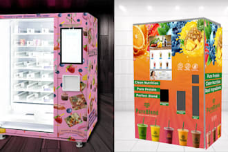 design unique vending machine wrap