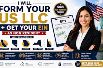 register your llc in california, nevada, georgia, new york, idaho and obtain ein