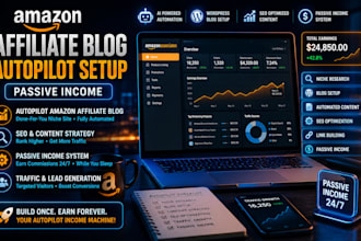 create  autopilot amazon affiliate website and blog content for passive income