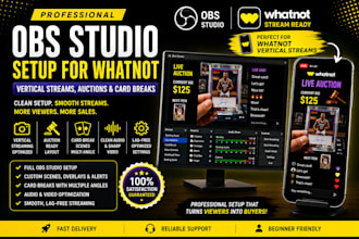 setup obs studio for whatnot vertical streams, auctions, and card breaks