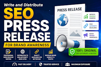 write and distribute a SEO press release for brand awareness