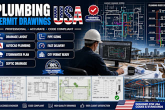 plumbing permit drawings usa drainage layout plumbing autocad permit set
