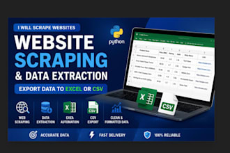 scrape websites and export data to excel or CSV