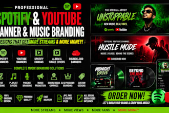 design spotify banner album cover and music artist youtube music branding